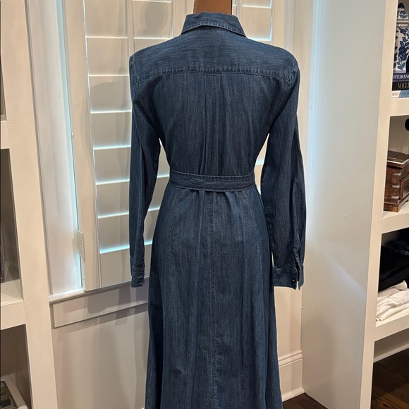 LOFT chambray belted midi pocket shirt dress - Picture 6 of 8